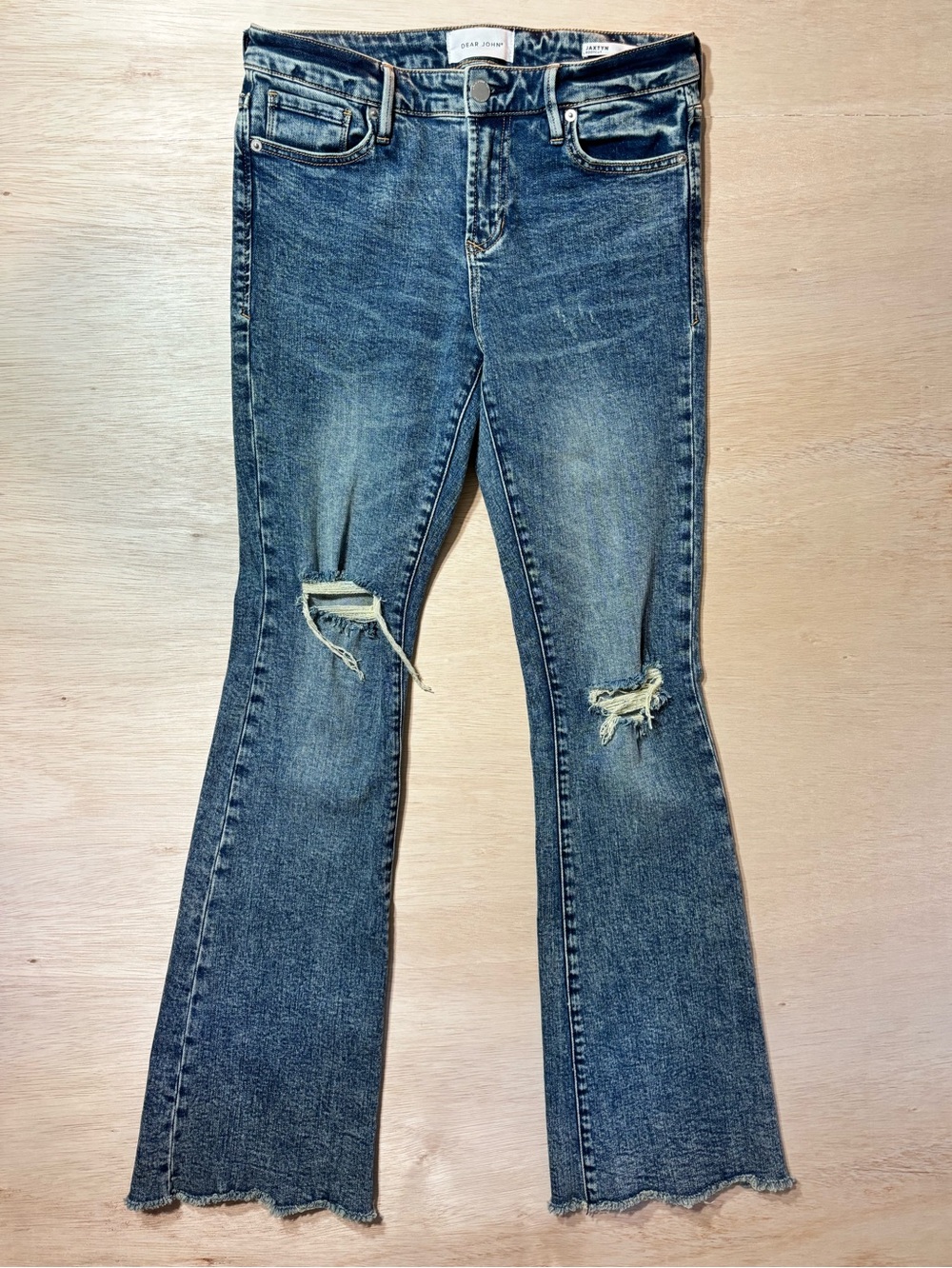 Dear John Blue Distressed Flare Jeans